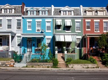 Row of colorful houses