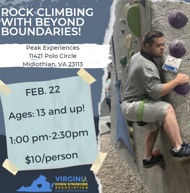 Flyer for rock climbing event.