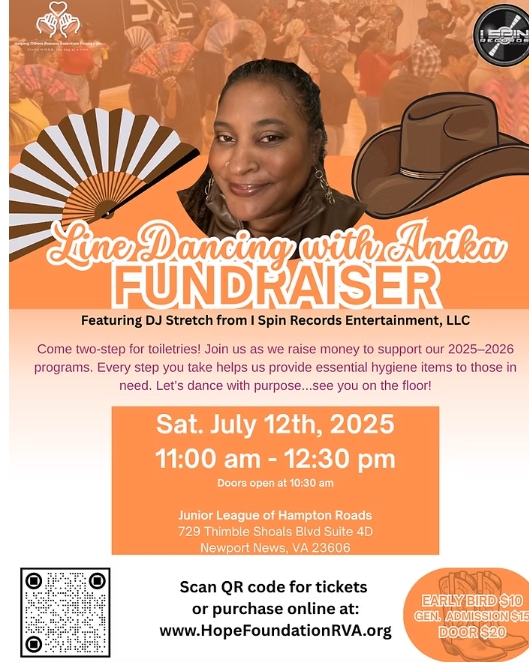 Line Dancing with Anika Fundraiser event flyer