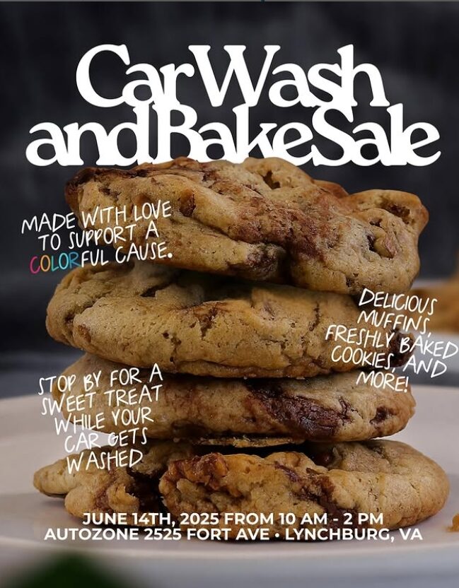 Car Wash and Bake Sale, made with love to support a colorful cause.