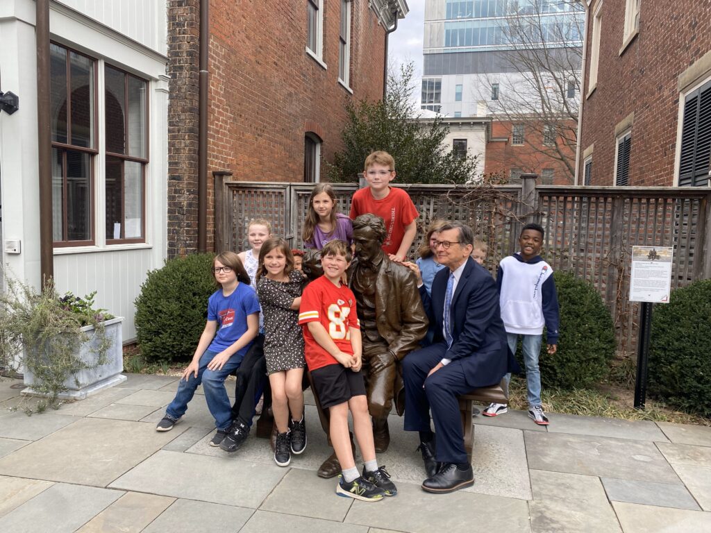Director Bill Martin with school children visiting The Valentine Museum on a school field trip.
