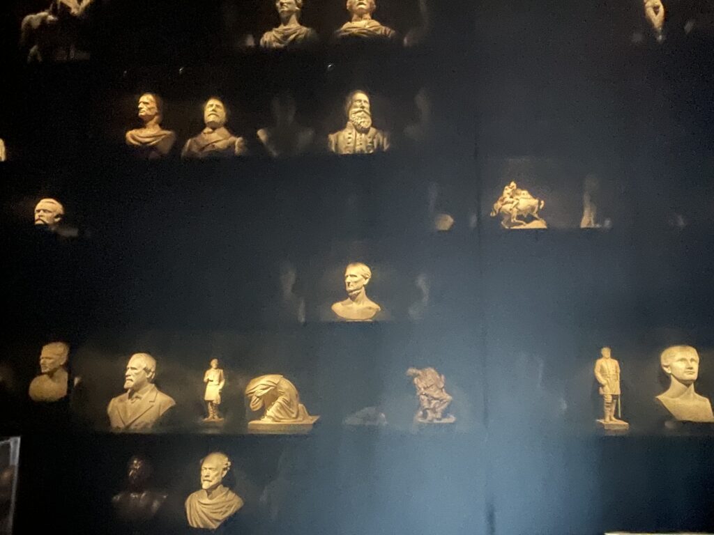 Sculptures by Edward Valentine displayed in "Sculpting History" exhibit.