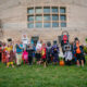 Children in Halloween costumes