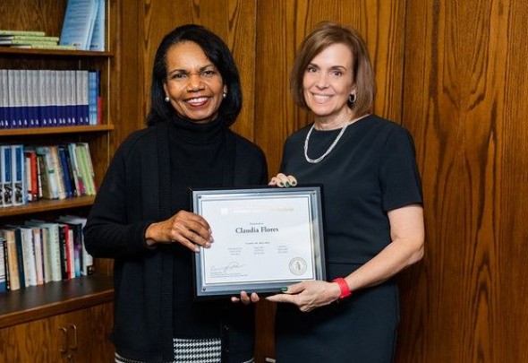 Claudia Flores with Dr. Rice